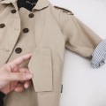 Autumn Korean style fashion boys oversized trench jackets Kids loose striped patchwork long coats children outwears