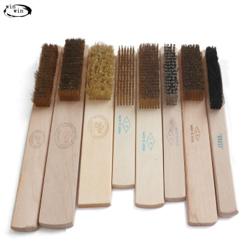1pcs Polishing Grinding Brass Copper Wire Brush Steel Brush with Wooden Handle Nylon Wire Brush for Jewelry Rust Paint Removal