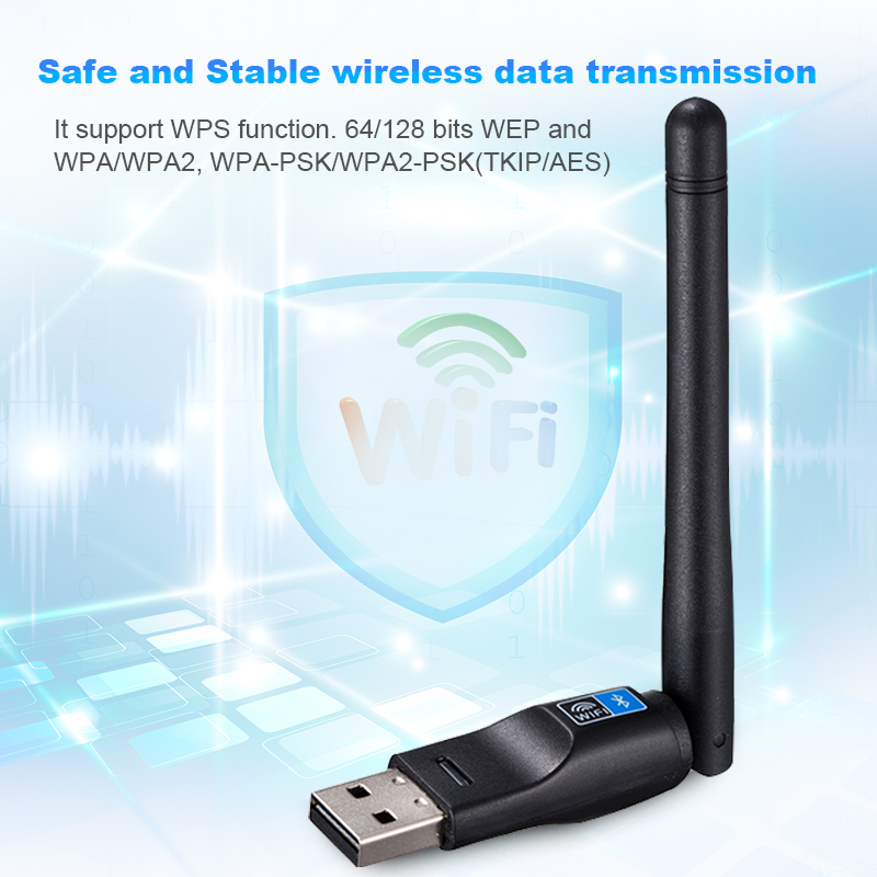 Wifi Bluetooth Adapter 150Mbps USB Wifi Antenna Adapter 2dBi RTL8723BU Wireless Network Work Card Wifi Receiver Transmitter