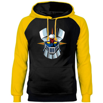 Mazinger Z Japanese Anime Raglan Hoodies Brand Sweatshirt Men's Crewneck Tracksuit Autumn Winter Pullovers Harajuku Streetwear