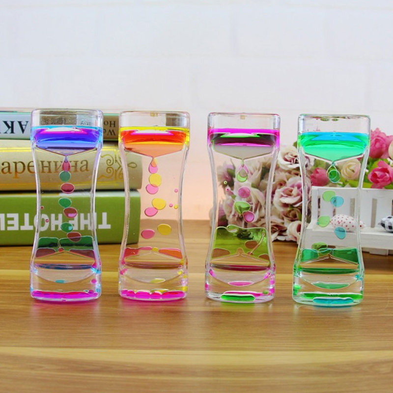 Floating Color Mix Illusion Liquid Oil Hourglass Timer Fun Classic Sensory Toys Hourglasses Home Tableware Decoration