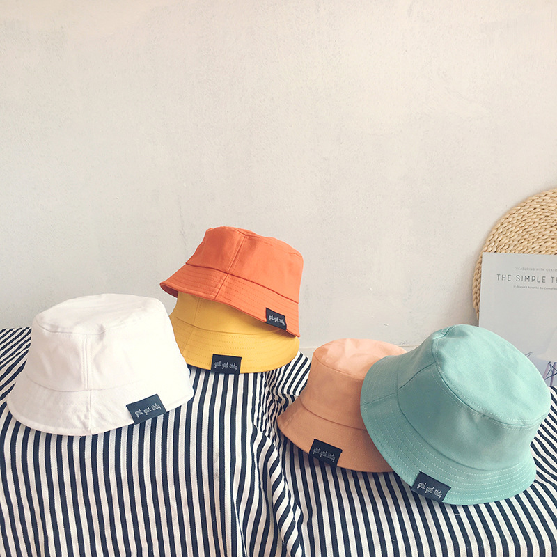 Solid Color Cotton Baby Hats Spring Summer Kids Boys Girls Sun Hats Autumn Fisherman Hat Beach Caps