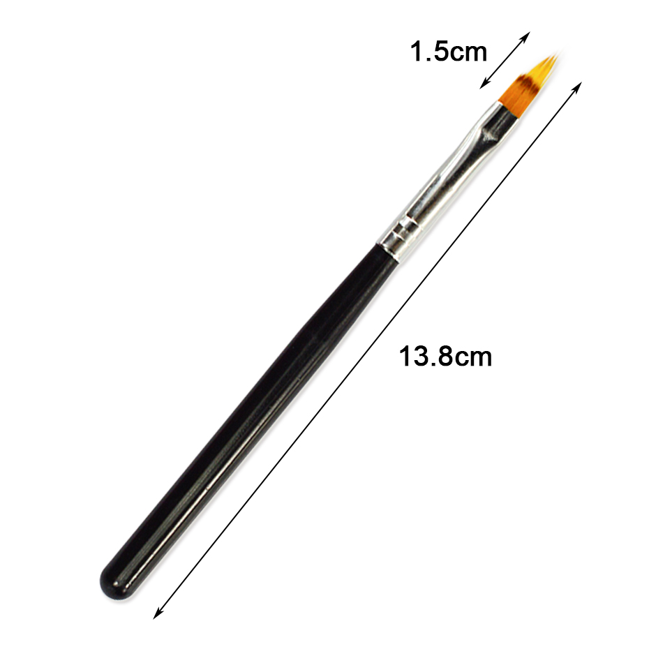 1pcs Nail Brush Pen UV Gel Gradient Bloom Nail Art Painting Wood Handle Nylon Hair Black White Red Draw Manicure Nail Tool JI285