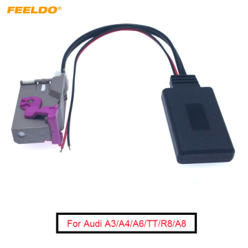 FEELDO 1PC Car Audio DVD Navigation Bluetooth Module Input RNS-E Navigation 32Pin AUX Adaptor for Audi A3/A4/A6/TT/R8/A8