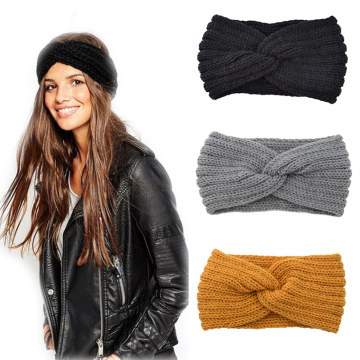 New Knitted Knot Cross Headband for Women Autumn Winter Girls Hair Accessories Headwear Elastic Hair Band Hair Accessories