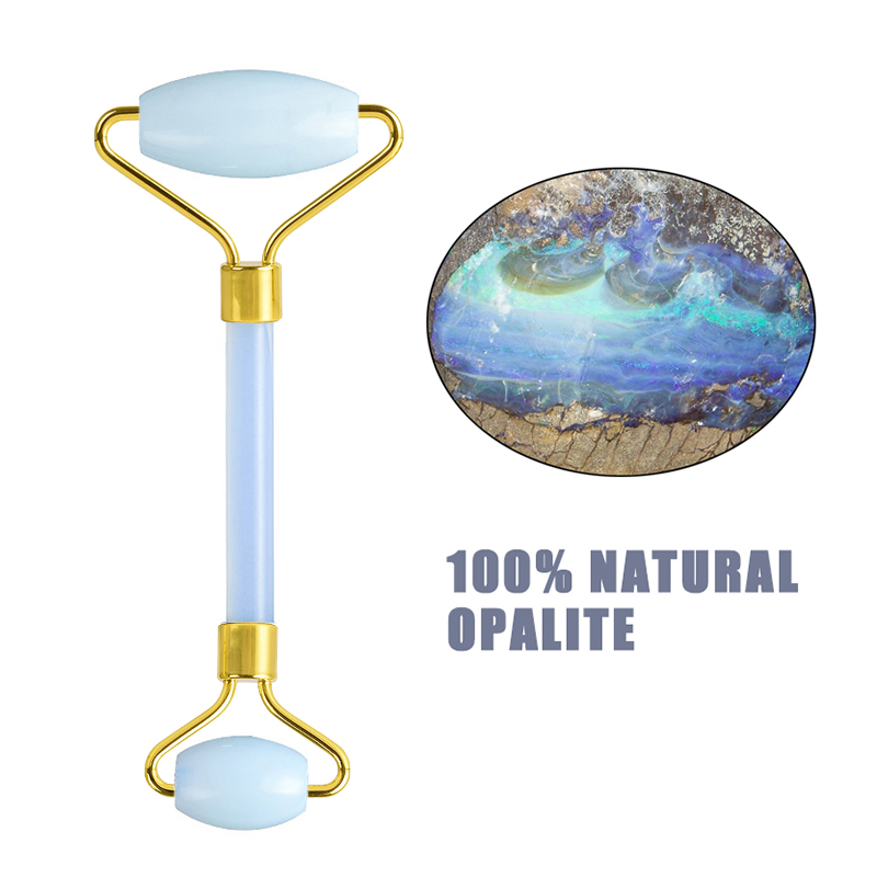 Natural Opal Jade Roller Guasha Set Opalite Face Massager Facial Roller Face Slimming Tool Facial Lift Massager Gouache Screper