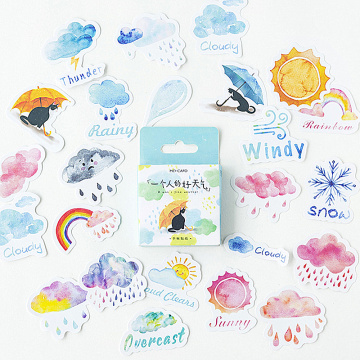 Hot Sale 45pcs/box Weather Washi Tape Decorate Japanese Stationery Scrapbooking Supplies Stickers Office Adhesive Tape