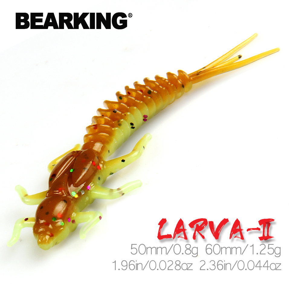 BEARKING new Larva Soft Lures 50mm 60mm Fishing Artificial Lures Silicone Bass Pike Minnow Swimbait Jigging Plastic Baits Worm