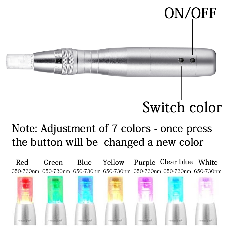 BB Cream Machine Starter Kit 7 Color LED Treatment Pen For Brightening Cream Remove Acne Reduce stretch marks Electric Dr.pen