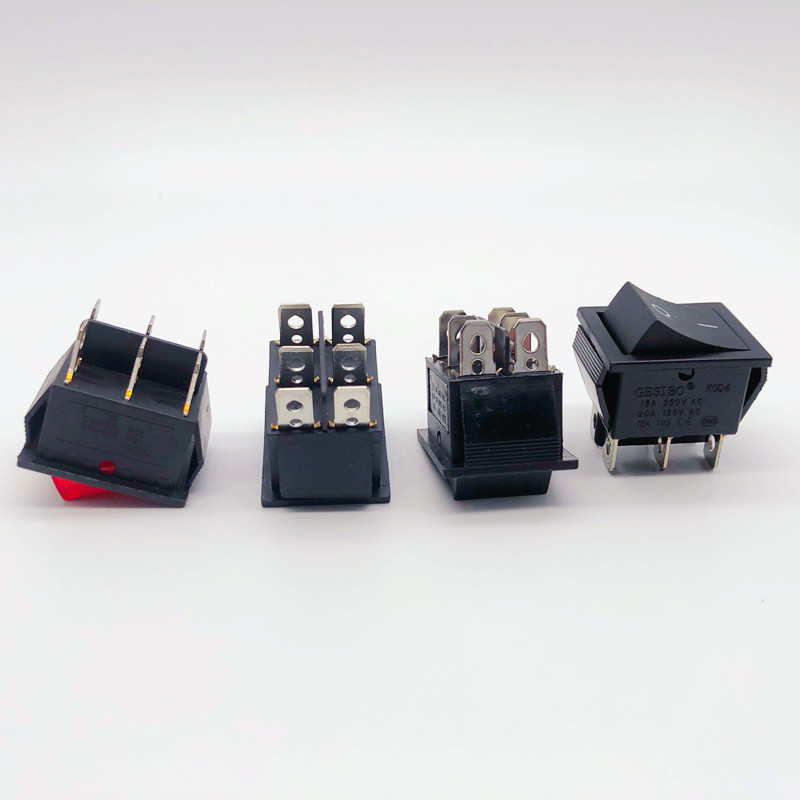 KCD4 Rocker Switch Power Switch 2 position/ 3 position 6 Pins Electrical equipment With Light Switch 16A 250VAC/ 20A 125VAC 1PCS