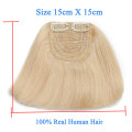 SEGO 23G Straight 2 Clips in 3D Bangs Human Hair Extension Non-Remy Blunt Bang 15*15cm Brazilian Hair Blonde Color Front Fringes