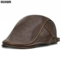 SILOQIN Adjustable Size Genuine Leather Hat For Men Autumn Winter Fashion Cowhide Berets Elegant Leisure Brands Snapback Cap NEW