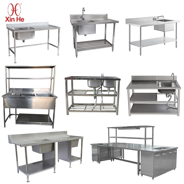 stainless steel table with sink