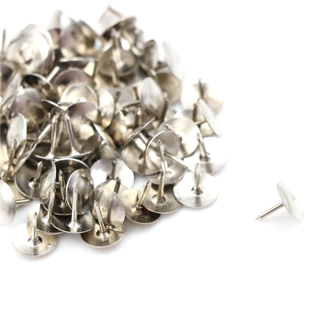 80 Pcs Silver Thumbtacks Tone Corkboard Photo Push Pins Wholesale