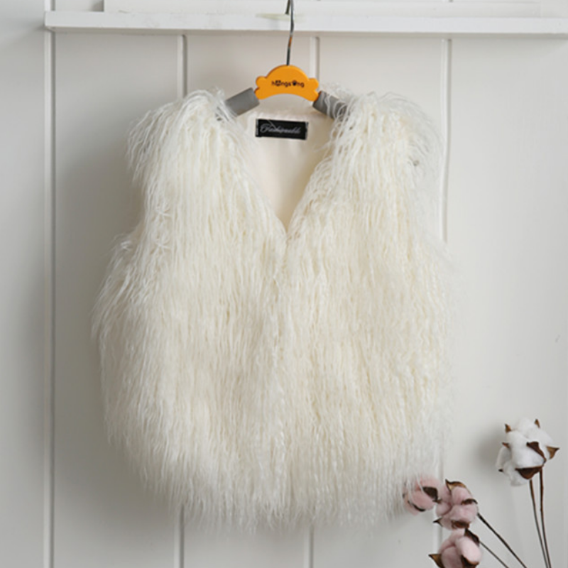 Fashion Baby Faux Fur Vest Family Matching Waistcoats Outwear Winter Autumn Spring Mother Daughter Girl Fur Vest Solid Color