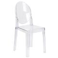 Modern Set of 4 Ghost Side Chair Transparent Crystal Dining Chairs Plastic Acrylic Vanity Chair for Kitchen Wedding Party Garden