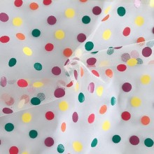 Dots Offset Printed Poly Mesh Fabric
