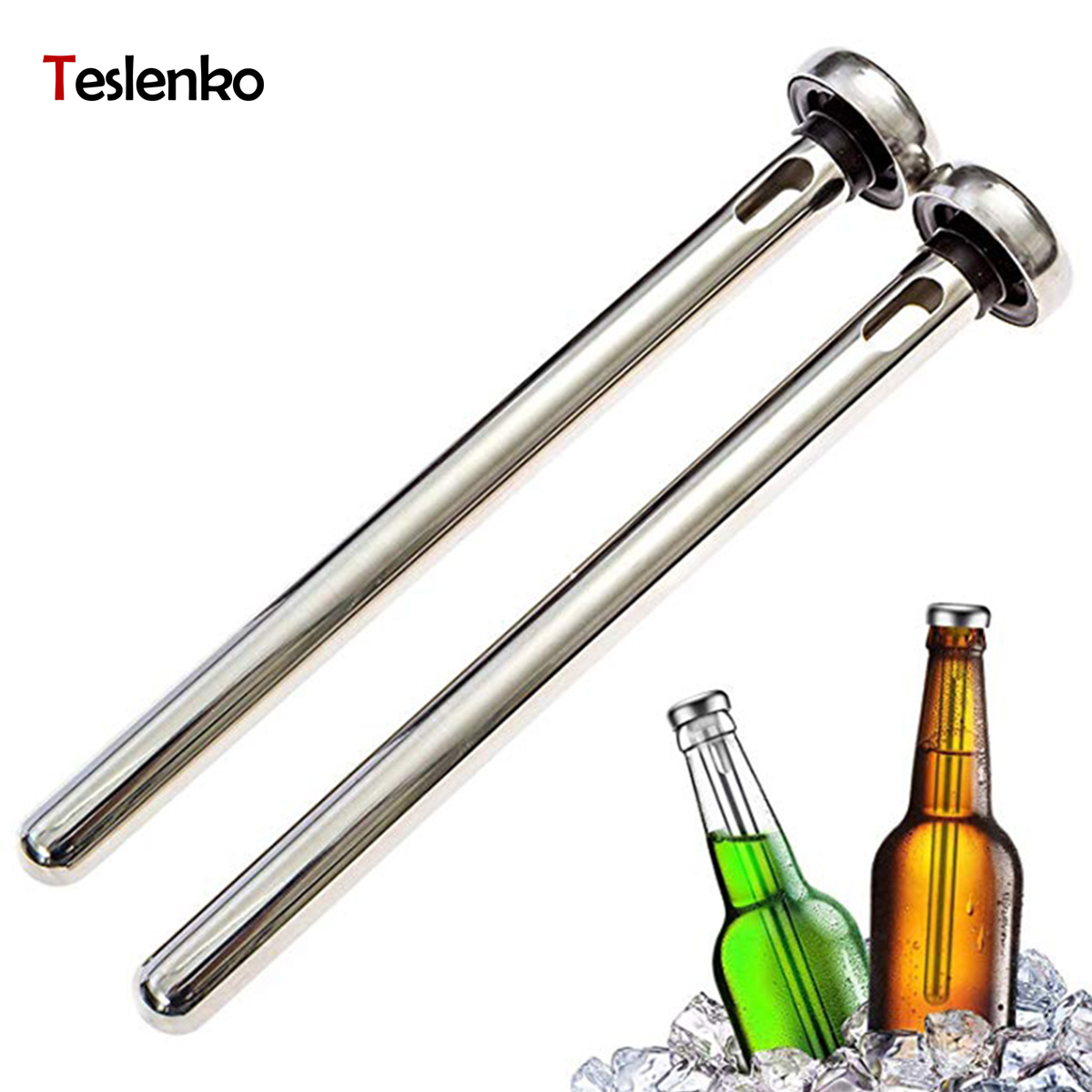 Beer Chillers Stick Beverage Cooler for Bottles 2 Stainless Steel Cooling Sticks Boxed Gift Set Beer Gift for Men Beverage cold