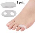 1 Pair Kapmore Toe Separator 2 Holes Silicone Soft Elastic Toe Spacer Toe Straightener Nails Finger Separator for Adult