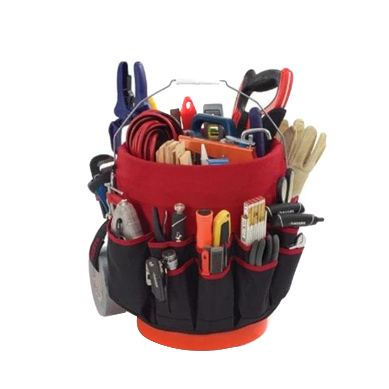 42 Pockets Bucket Tool Organizer Large Capacity Garden Tool Bag Multifunctional Storage Bag Tool Cabinet 29x45cm WWO66