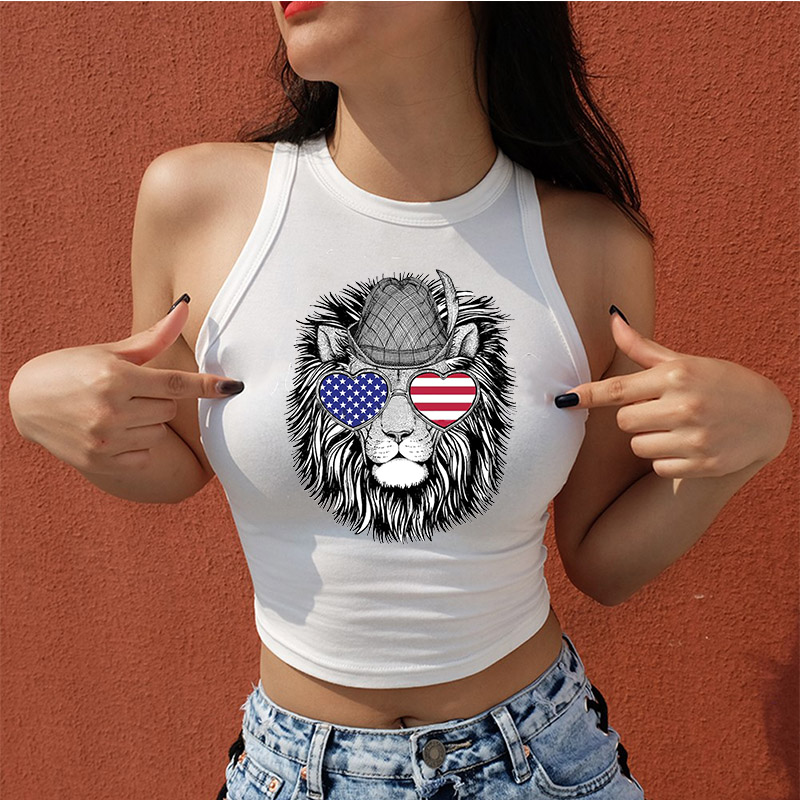 Dogs Tiger Lions Iron On Heat Transfer Printing Stickers For Clothes T-shirt Appliques Washable For Cloths Patches