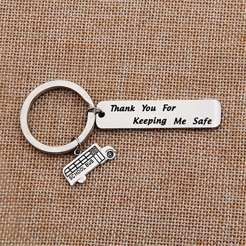 Key Chain Gift Engraved Thank You For Keeping Me Safe School Bus Driver Appreciation Bus Driver Gift Appreciation From Students