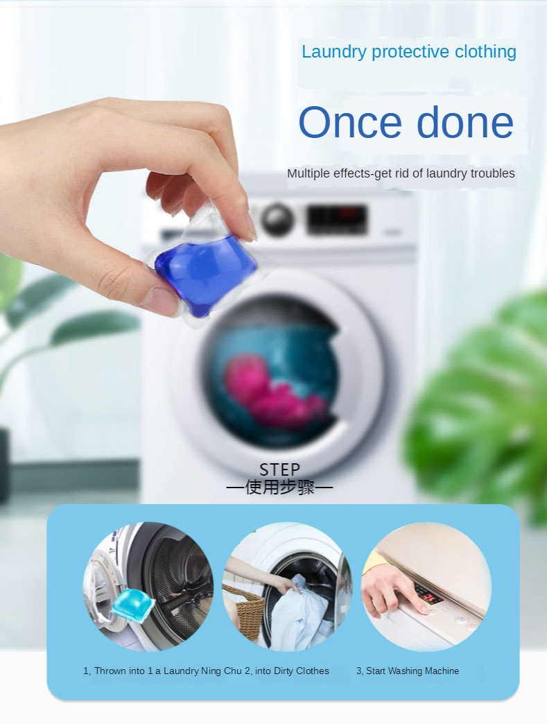 30PCS Multifunction Colorful Laundry Bead Cute Candy Laundry Pod Lasting Cleaner Capsules Washing Liquid Water Fragrance