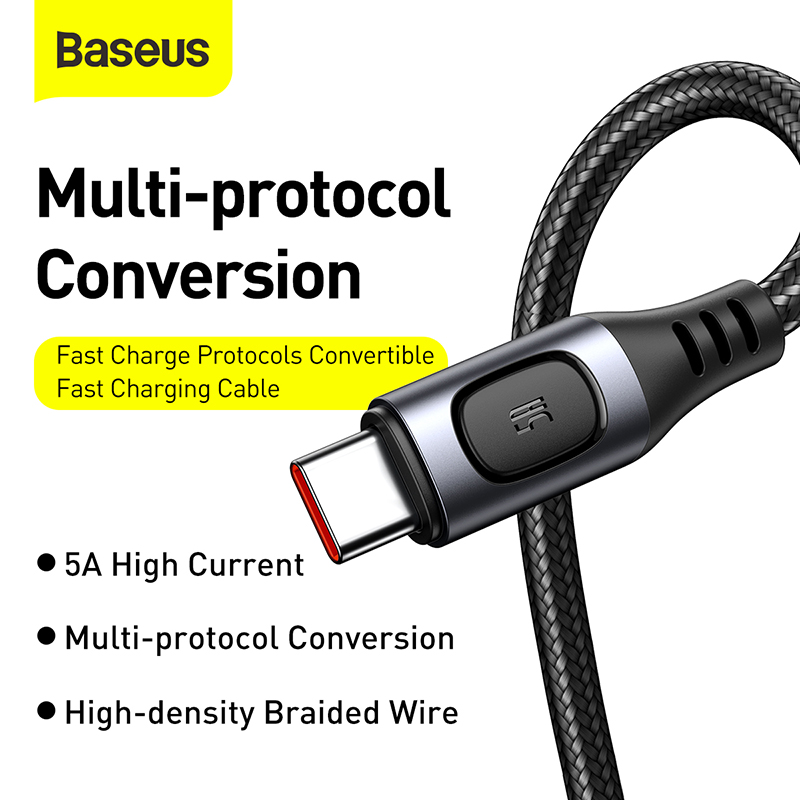 Baseus Cable USB Type C 5A for Xiaomi mi Samsung Huawei Note Type C USB Wire Quick Charger Cable Fast Charging Cord for iPad Pro