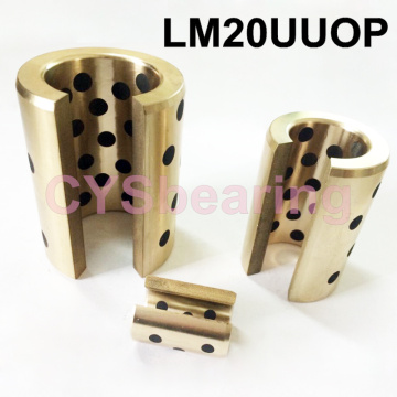 1pc JDB graphite copper set bushing oil self-lubricating bearings Open Type 20mm LM20UUOP CNC Linear Bush for 3D printer parts