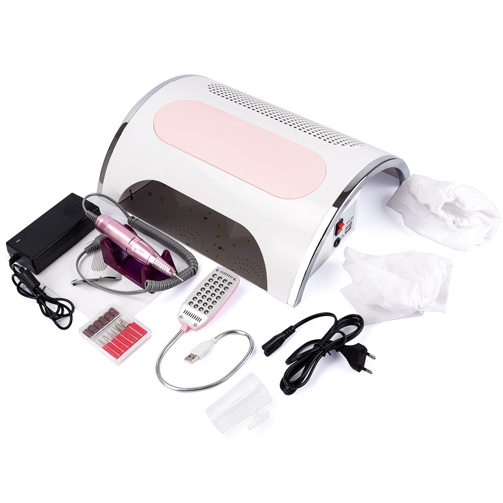 54W LED UV Lamp Nail Dryer Nail Dust Suction Collector Vacuum Cleaner 25000RPM Nail Drill Polishing Manicure Pedicure Machine