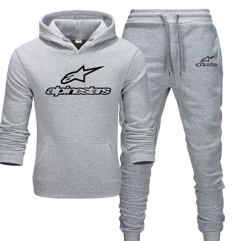 Alpinestar Tracksuit Men Sets Winter Hoodies Pants 2 Piece Set 2020 Fashion Hoody Mens Sweatshirt Sport Joggers Sweatpants Suit