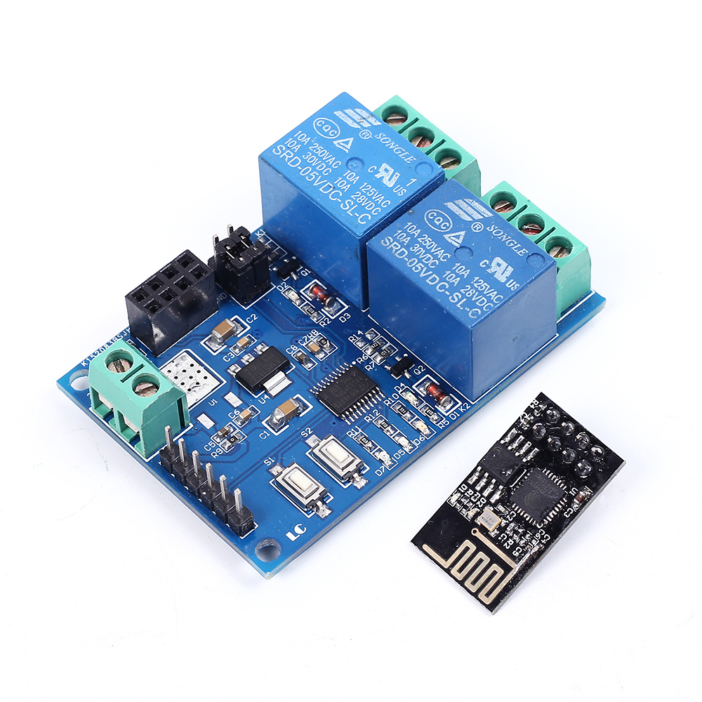 5V/12V WIFI Relay Module ESP8266 IOT APP Remote Controller 2-Channel For Smart Home mobile Phone Automation Board