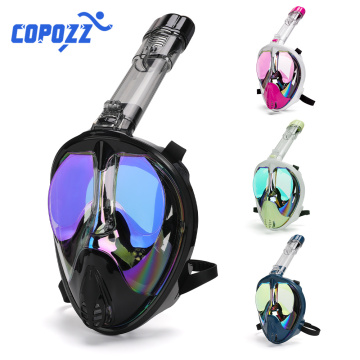 2020 Full Face Diving Mask Plating Underwater Scuba Anti Fog Goggles Wide View Snorkeling Mask Diving Equipment for Adult