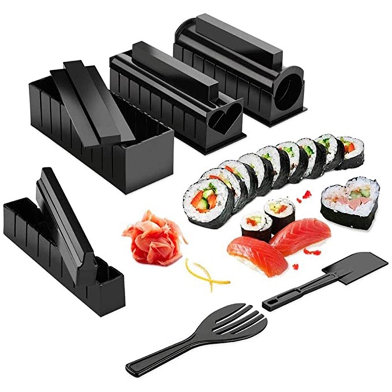 11 Pcs DIY Sushi Maker Set Japanese Rice Ball Cake Mold Sushi Making Equipment Roll Mould Kit