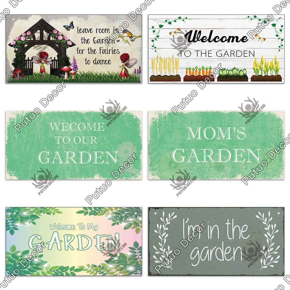 Putuo Decor Garden Wooden Signs Gardening Decorative Plaques Garden Furniture for Garden House Door Decoration Gift of Family