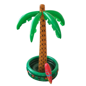 Inflatable Palm Tree Pool Cooler Drink Holders Set