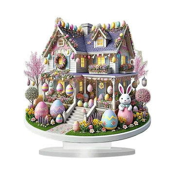 Easter Bunny Egg House Acrylic Tabletop Standee
