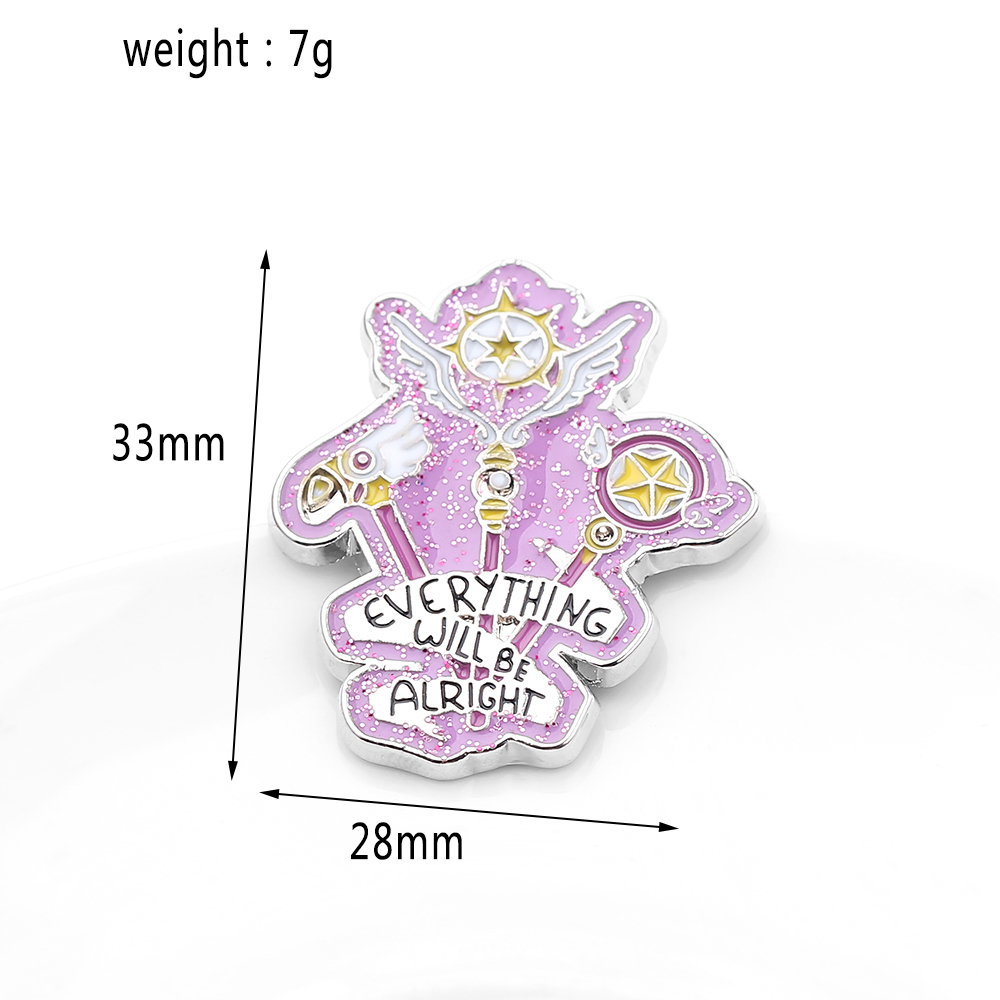 Everything will be alright enamel pin Cardcaptor Sakura invincible spell brooch magic wand badge beautiful inspirational collect