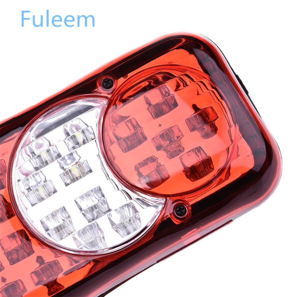 Fuleem 2PCS 46 LED Truck Trailer Tail Lights Turn Signal Reverse Brake Rear Lamp 12V Waterproof