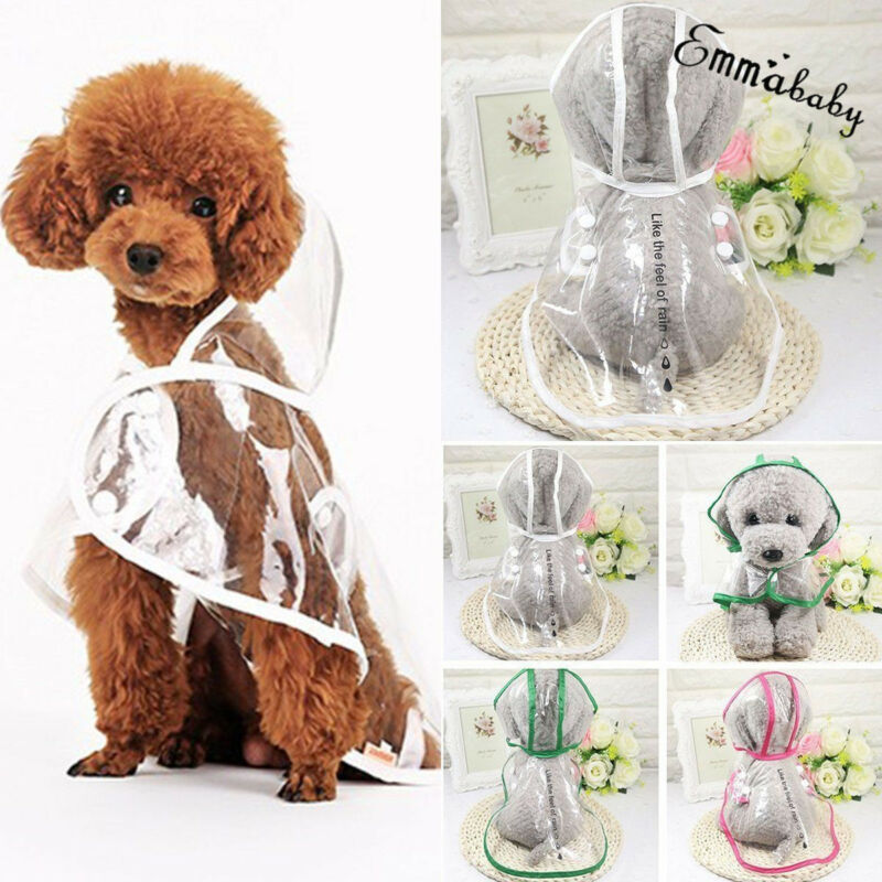 1pc Waterproof Dog Hooded Raincoat Transparent Pet Dog Puppy Rain Coat Cloak Costumes Clothes Outdoor Jacket Pet Supplies