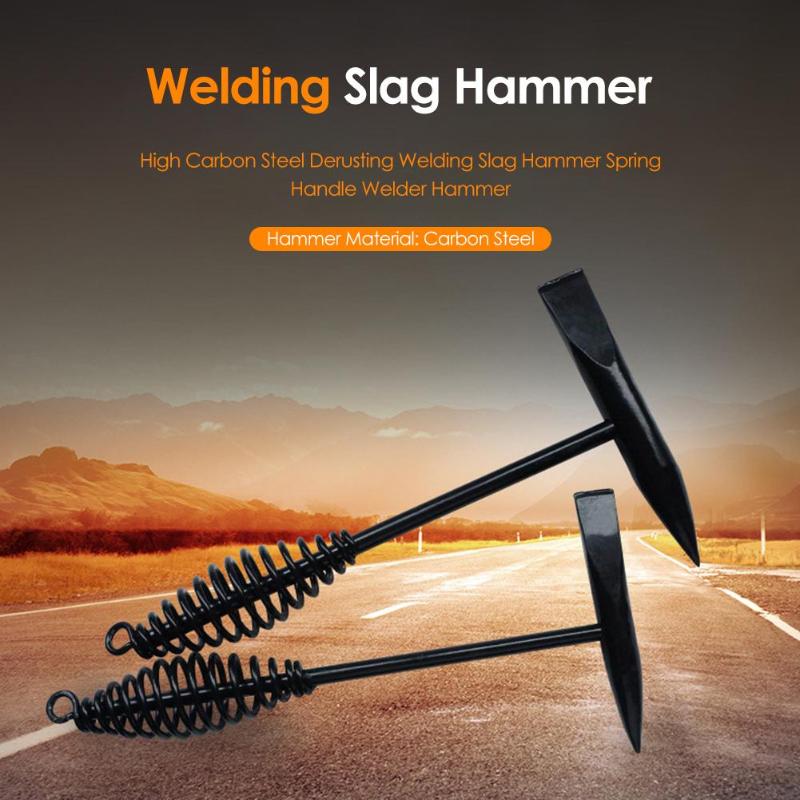 High Hardness Carbon Steel Manual Welding Slag Hammer Derusting Welder Hammer Reflex Spring Handle Welding Slag Rust Remover