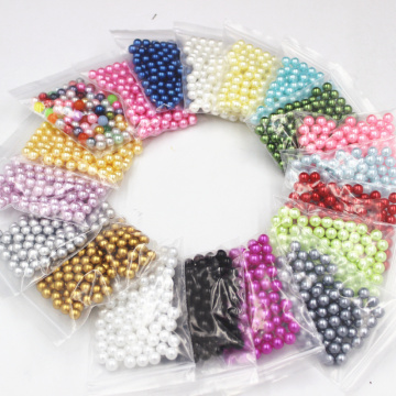 1000pcs 3/4/6/8/10mm Round UV Resin Imitation Pearl Beads No Hole Loose Beads DIY Jewelry Necklace Making Craft