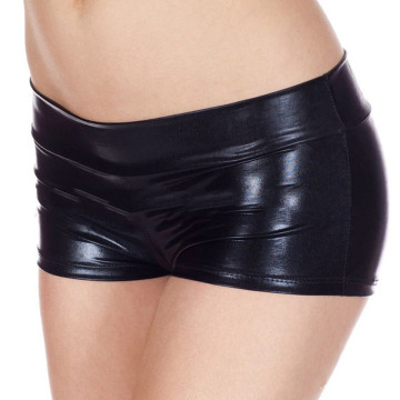 Women Shiny Leather shorts Micro Boy Shorts casual Solid Color Shorts Girl Summer Fall Slim Dancing Shorts