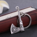 Fishhook Viking Axe Keychain Valknut Old Magic Staves Vegvisir Scandinavian Viking Key Chain Gift For Man Woman Jewelry