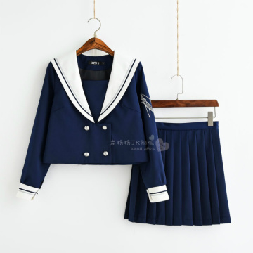 Long sleeve Japanese JK Sets School Uniform Girls Deep sea whale Spring Autumn High School Women Novelty Sailor Suits Uniforms