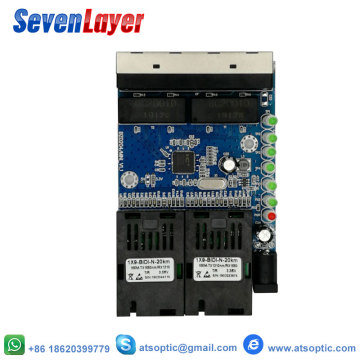 Ethernet switch Fiber Optical Media Converter Single Mode 4 RJ45 and 2 SC fiber Port 10/100M PCBA 10 pieces