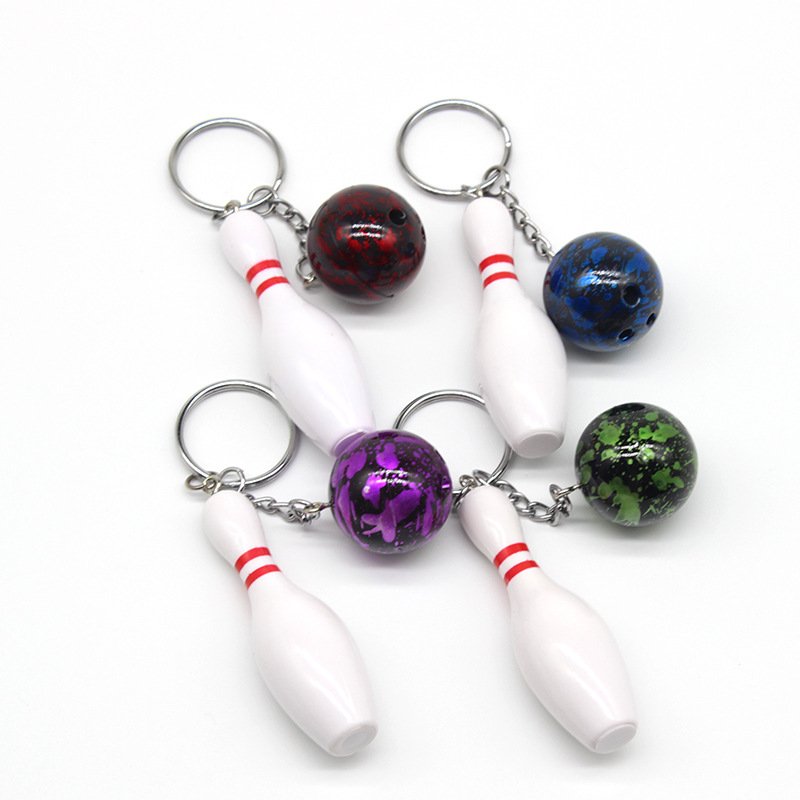 Bowling Ball Keychain Small Pendant Accessories Fashion Sports Item Key Chains Jewelry Gift for Boys Sport Derivative Products