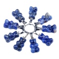 Natural Stone Pendant Gemstone Crystal Carved Bear Charm Pendants for DIY Jewelry Making