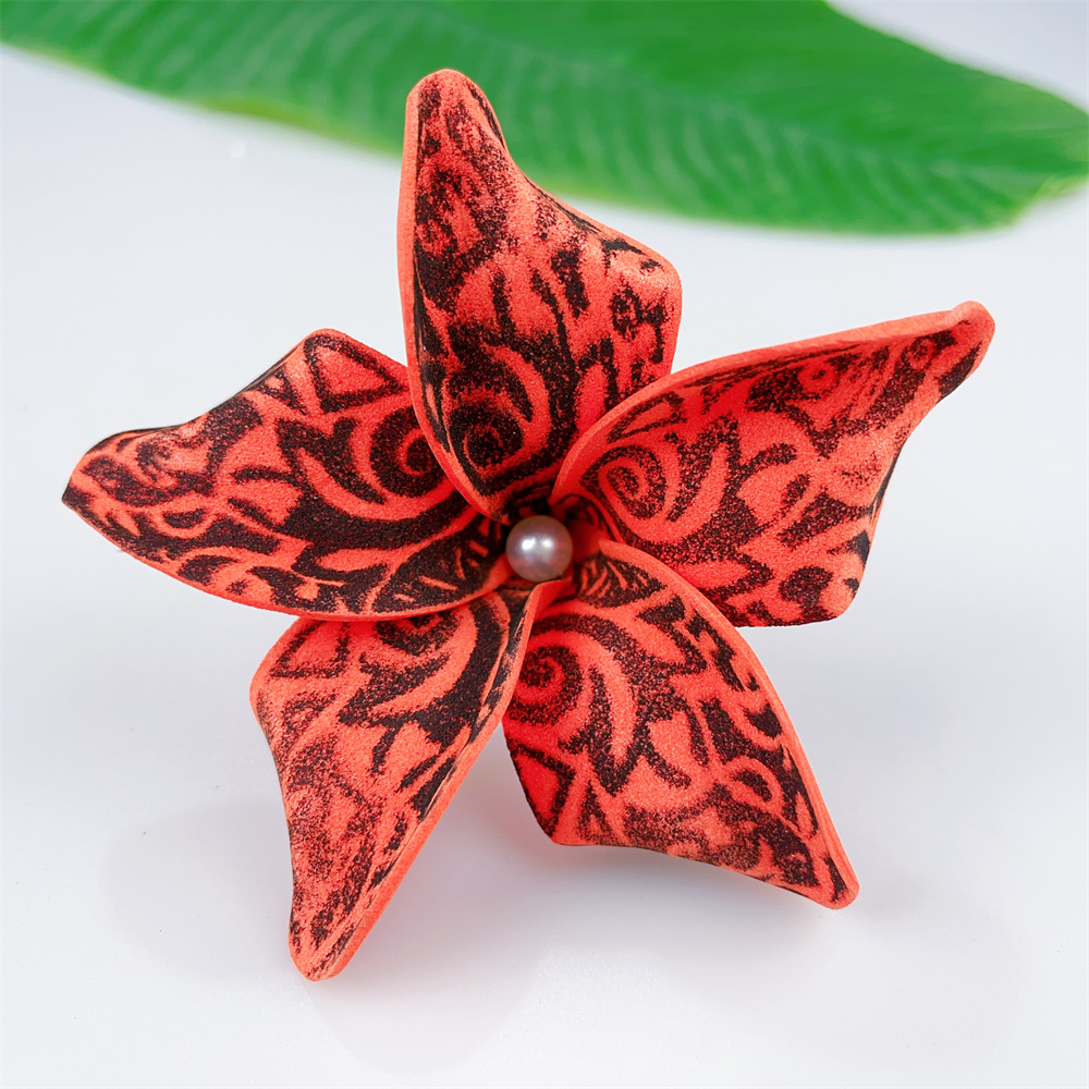 Kn Hf021b Wt Plumeria Hair Pick