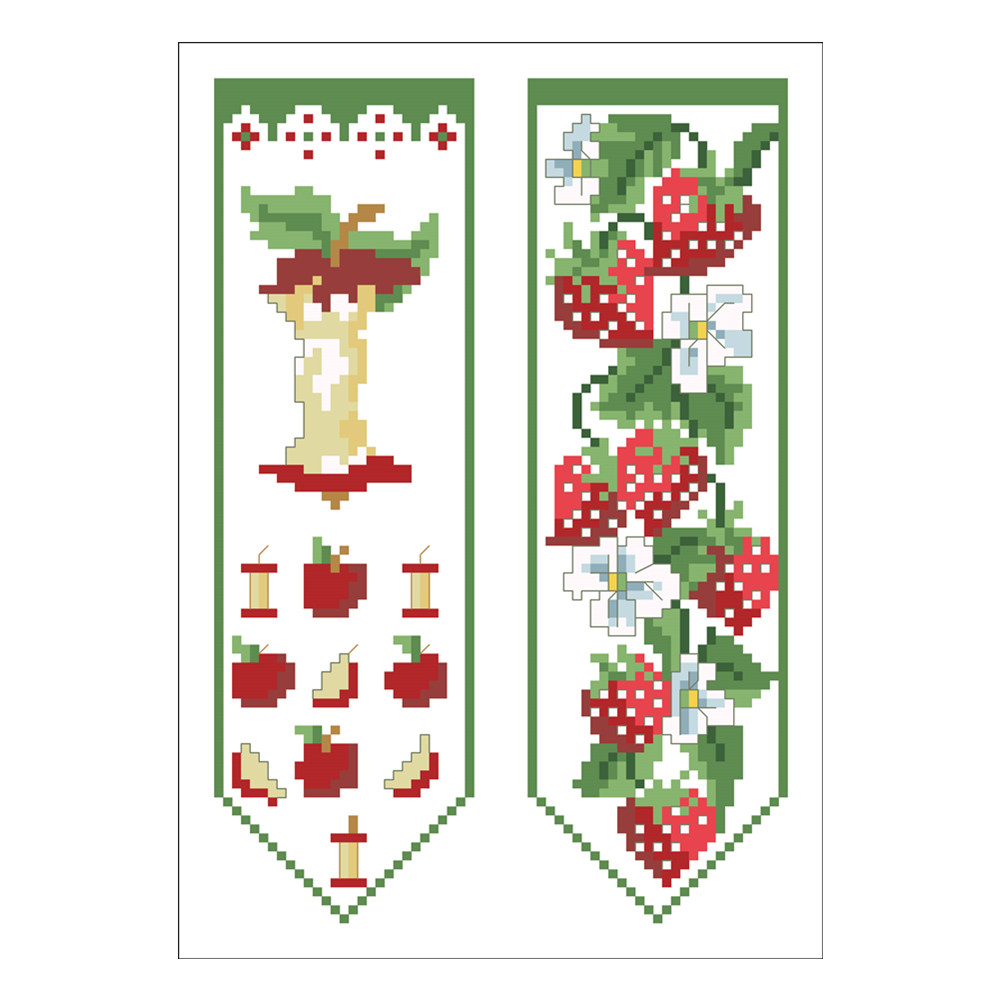 Apple fruits patterns on both sides bookmarks cross stitch kit counted 18ct 14ct Plastic Fabric needlework embroidery Craft kit